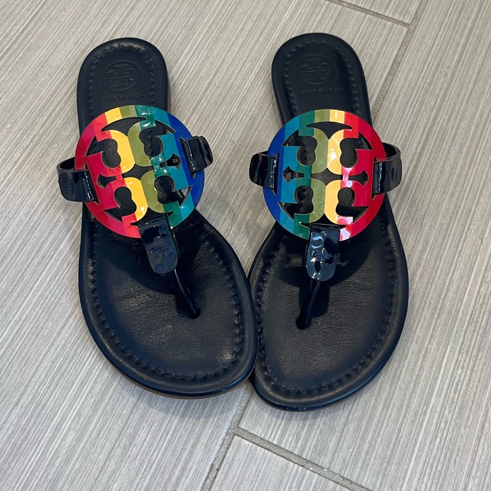 Tory Burch Miller Sandal - Navy Rainbow - 6.5